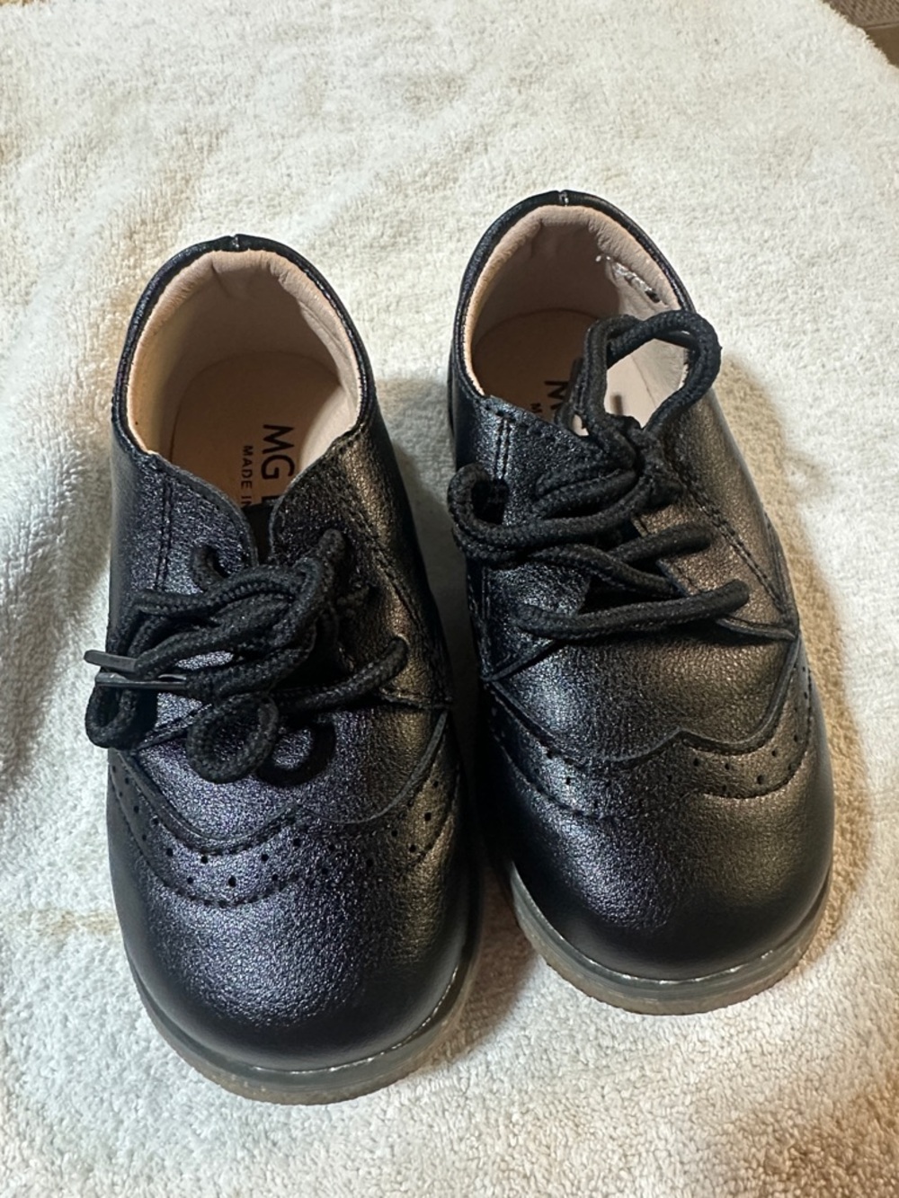 Kids Black Lace-Up Dress Oxfords